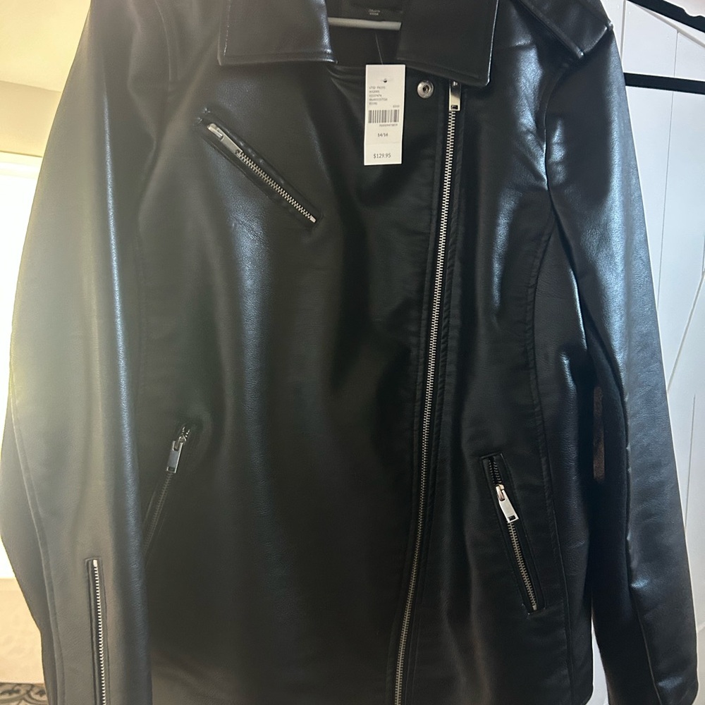 Lane Bryant Black (p)Leather Jacket new w/tags size 14/16